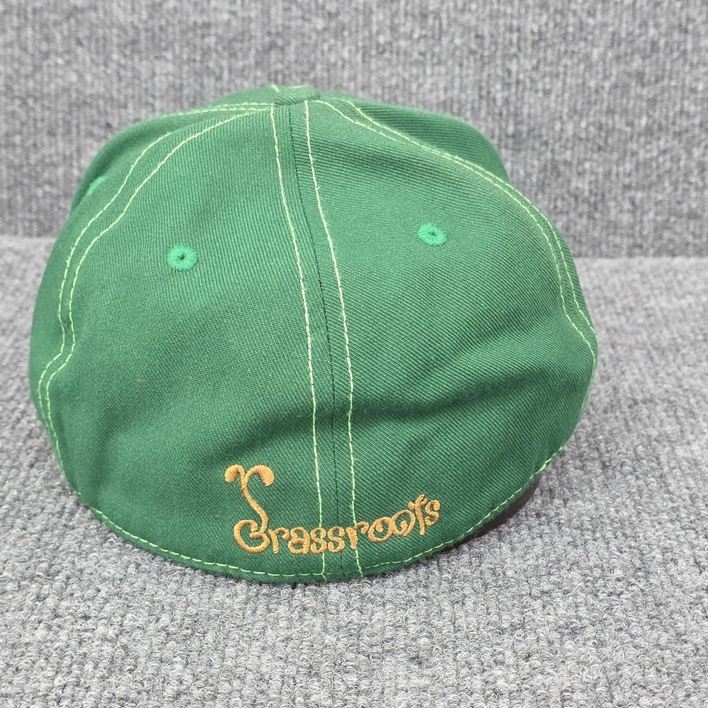 Grassroots Hat Cap Fitted 7 3/8 Green Bear Weed Leaf Baseball Satin Lined‎ Mens - Picture 3 of 10